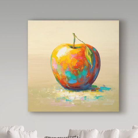 Apple Painting Acrylic, Dan Jabuka, Apple Paintings, Apple Acrylic, Painted Apple, Abstract Wall Painting, Apple Painting, Fruits Drawing, Apple Art