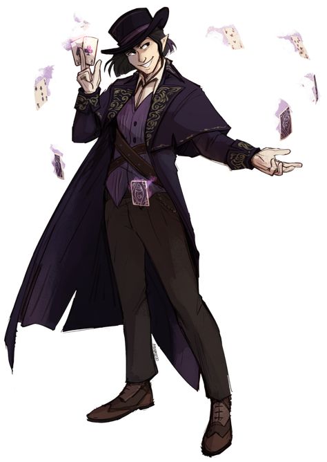 Cardslinger - Sorcerous Origin for D&D 5e - Tribality D&d Sorcerer, Young Wizard Male, Gambler Character Design, Dnd Gambler, Dnd Sorcerer Art, Sorcerous Origin, Anime Campaign, Dark Jester, Fantasy Magician