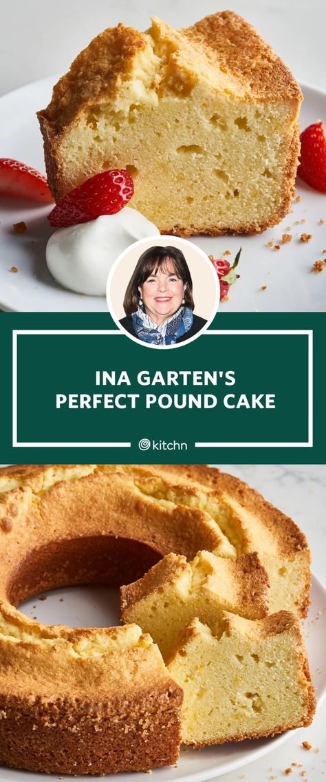 I Tried Ina Garten's Perfect Pound Cake | Kitchn Ina Garten Pound Cake Recipe, Pound Cake Loaf Recipe, Perfect Pound Cake Recipe, Perfect Pound Cake, Best Pound Cake Recipe, Cream Cheese Pound Cake Recipe, Orange Pound Cake, Bundt Recipes, Almond Pound Cakes