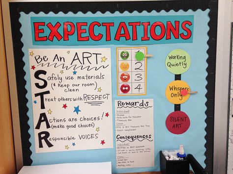 Art Classroom Rules, Art Room Rules, Art Classroom Organization, Art Room Doors, Middle School Classroom Decor, Elementary Art Classroom, Art Room Posters, Art Classroom Management, Elementary Art Rooms