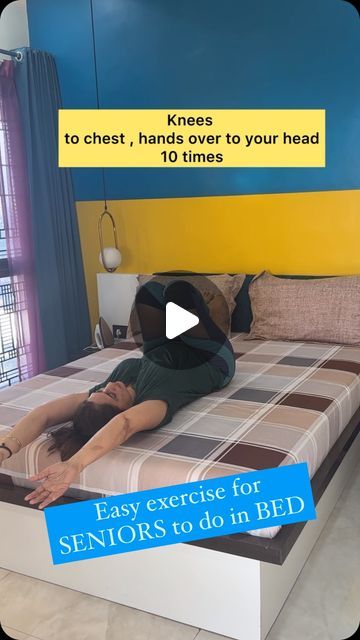 Ritu dhankhar on Instagram: "Easy exercises for seniors to do lying down in bed. Seniors can stay fit and active with these easy exercises. #seniorshealthandfitness #bedroomexercise #seniorsfitness" Lying Down Exercises, Bed Exercises For Thighs, Exercises In Bed, Bed Exercises, Exercises For Seniors, Bed Workout, Easy Exercises, Thigh Exercises, Senior Fitness