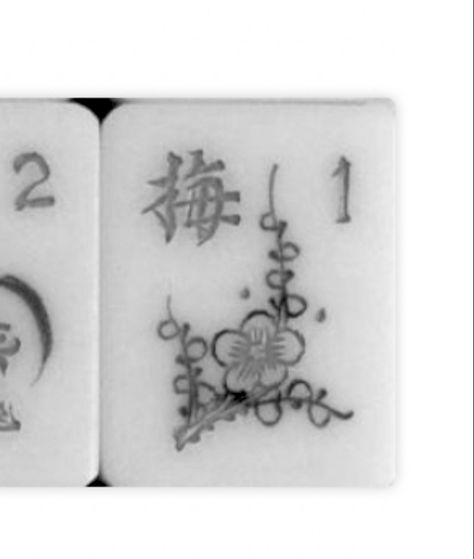 Mahjong Tile Tattoo, Mahjong Tattoo, Mahjong Tile, Mahjong Tiles, Kawaii Tattoo, Flower Tile, Beauty Goals, Tattoo Inspo, Paw Print Tattoo