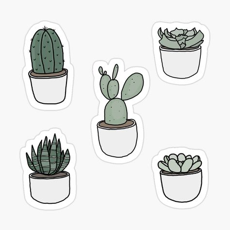 Get my art printed on awesome products. Support me at Redbubble #RBandME: https://www.redbubble.com/i/sticker/minimalist-succulent-sticker-pack-by-blar-417/71598213.EJUG5?asc=u Stickers Ideas Design, Stiker Macbook, Plants Stickers, Awesome Stickers, Penanda Buku, Stickers Cool, Sticker Printable, Preppy Stickers, Homemade Stickers