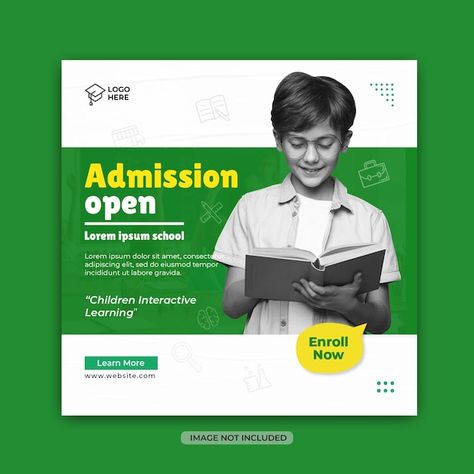 School admission social media post and i... | Premium Psd #Freepik #psd Education Post Design Ideas, University Instagram Post, School Social Media Post Design, Education Social Media Post Design, Education Social Media Post, School Post, School Advertising, Instagram Grid Design, College Poster