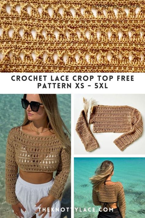 This easy-to-follow, free Crochet Lace Crop Top pattern is perfect for advance beginners. With detailed instructions and step-by-step photos, you'll create a stylish, breathable crop top that's perfect for warm weather. Learn the beautiful twist stitch Save this Pin! #FreeCrochetPattern #Crochetcroptop #BeachCoverup Crop Top Free Pattern, Stitch Watch, Lace Top Patterns, Crochet Beach Cover Up, Beach Crop Tops, Crochet Pattern Instructions, Beach Crochet, Crop Top Pattern, Crochet Crop Top Pattern