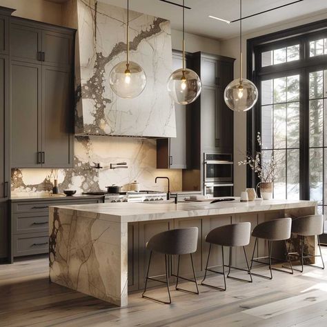 10+ Best Kitchen Designs for Creating a Luxe Eclectic Space • 333k+ Inspiring Lifestyle Ideas Best Quartz For Black Cabinets, Grey White And Gold Kitchen, Light Cabinets Kitchen, Kitchen Island Ideas Modern, Forest Temple, Room Schemes, Top Kitchen Designs, Inspiring Lifestyle, 2024 Kitchen