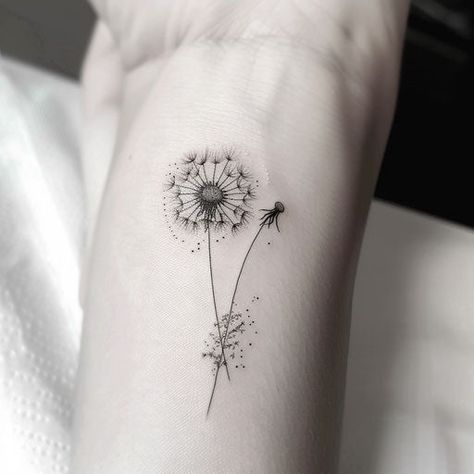 Micro Tattoos For Women Behind Ear, Tattoo Dandelion, Dandelion Tattoo Design, Lily Flower Tattoos, Henna Stencils, Boho Tattoos, Dandelion Tattoo, Beautiful Henna, Writing Tattoos