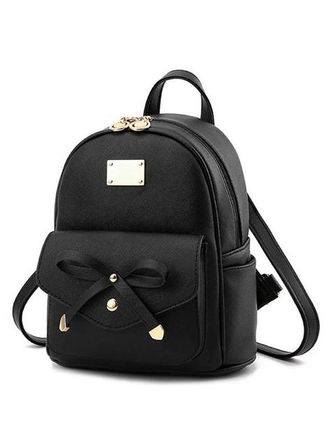 Overall: With cute and classy bowknot pattern, the mini purse backpack is perfect for carrying at any casual event or day trip, suitable for lovely woman and lady, it is a great gift for her Material: The mini bag is made from PU leather, polyester lining and classy gold-tone hardware decor. It is durable, sturdy and long-lasting, you can wear it everyday Dimension: 9.05"(L)x5.51"(W) 10.23"(H), a small size rucksack with large storage capacity provide sufficient room for storing all your daily e Mini Leather Backpack, Cute Mini Backpacks, Travel Handbag, Mini Backpack Purse, Cheap Purses, Leather Backpack Purse, Backpack Fashion, Backpack For Teens, Backpack Travel