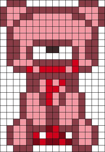 Gloomy Bear Perler Bead Patterns, Skelanimals Pixel Art, Gloomy Bear Kandi Pattern, Gloomy Bear Pixel Art, Character Perler Bead Patterns, Gloomy Bear Perler, Gloomy Bear Kandi, Kawaii Perler, Perler Sprites