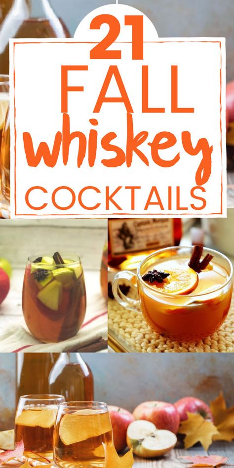 Cocktails With Apple Cider, Fall Bourbon Cocktails, Fall Whiskey Cocktails, Pumpkin Spice Cocktail, Apple Pie Cocktail, Apple Cider Cocktail, Apple Cocktail, Fall Cocktails Recipes, Cider Cocktails