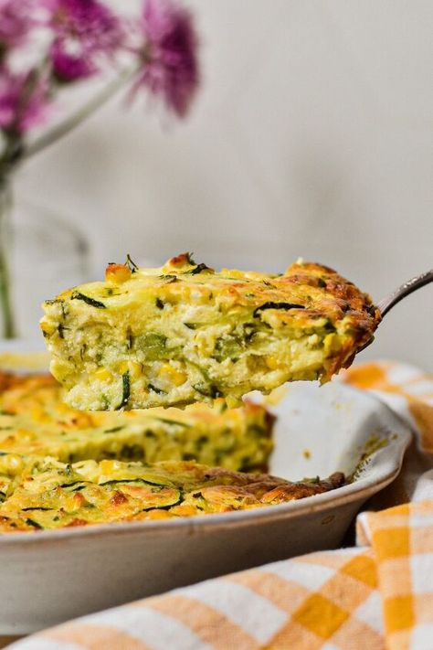 Start your morning with a true taste of the summer! Zucchini Corn and Feta Crustless Quiche is a celebration of savory and vibrant flavors with that perfect sweet pop of corn. Combining beautiful, fresh produce with the tang of feta and Greek yogurt, this fluffy egg dish is the perfect breakfast, lunch, or light dinner. There is something both elegant and comforting about quiche. The airy eggs loaded with savory flavors instantly elevates a meal into an occasion. Whether it's an Easy… Cheesy Baked Spaghetti, Vegetarian Quiche, Zucchini Corn, Summer Zucchini, Baked Spaghetti Squash, Crustless Quiche, Baked Spaghetti, Roasted Beets, Broccoli Cheddar