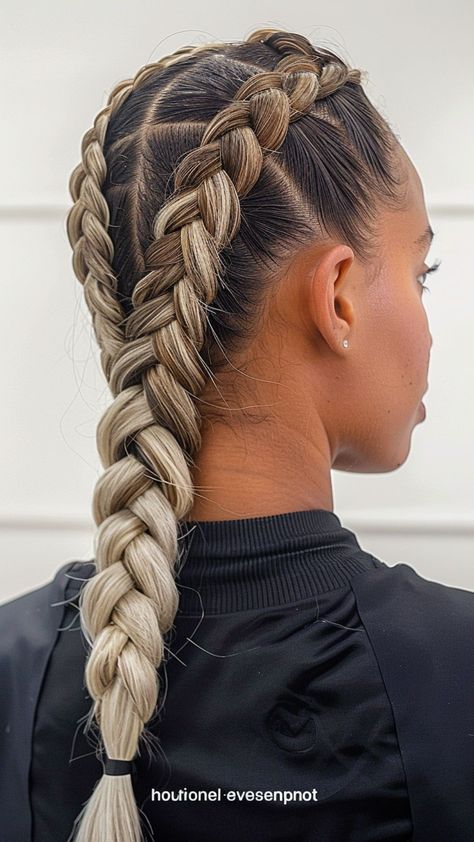 30 Stunning Braided Hairstyles to Elevate Your 2024 Look Top Hair Braid, Dutch Feed In Braids, Braids Dutch Braid, Fighter Braids, White Girl Braids Hairstyles, Braids For White Girls Hair, Braids With Added Hair, Fun Braids For Long Hair, Hair Plaits Ideas