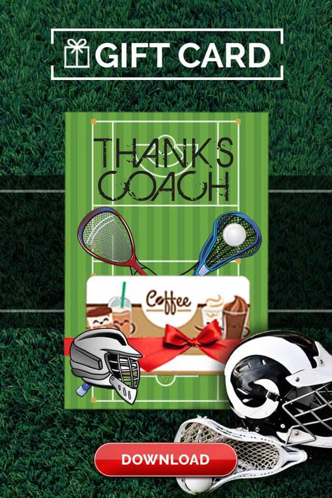 Lacrosse Coach Gifts, Lacrosse Coach, Free Thank You Cards, Coach Gift, Coach Gifts, Lacrosse, The Team, Free Printable, Free Printables