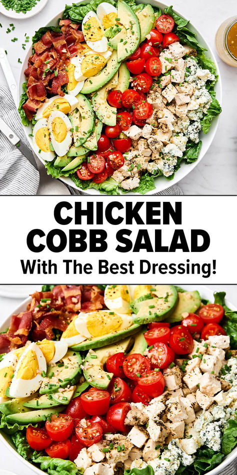 Chicken cobb salad recipe. Chopped Cobb Salad, Cobb Salad Dressing, Chicken Cobb Salad, Classic Cobb Salad, Lettuce Recipes, Cobb Salad Recipe, Chicke Recipes, Chopped Salad Recipes, Chicken Chopped Salad