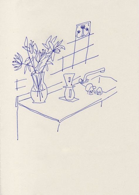 A Drawing, Vase, Drawings, Flowers