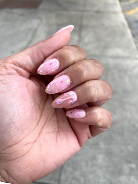 3rd Nail Art, Sweet One Nails, Pink Ice Cream Nails, Ice Cream Gel Nails, Ice Cream Nails Acrylic, Nail Ice Cream, I’ve Cream Nails, Melted Ice Cream Nails, Ice Cream Drip Nails