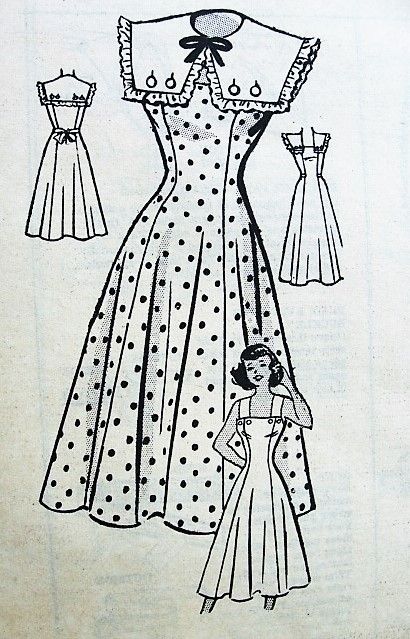 1950s Dress Patterns, Sundress Pattern, Vintage Dress Patterns, Dress Making Patterns, Motif Vintage, Pattern Store, Couture Vintage, Vestidos Vintage, 1950s Dress