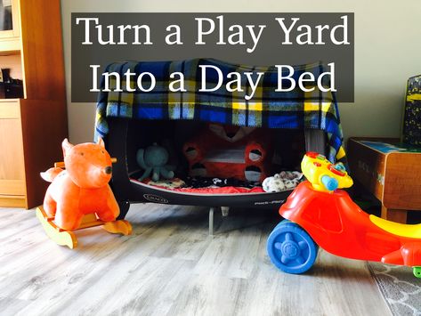 Diy Pack And Play Sheet, Playpen Ideas Repurpose, Reuse Playpen Ideas, Repurposed Pack N Play, Pack N Play Repurpose Diy, Pack And Play Repurpose Diy, Diy Play Yard, Pack N Play Toddler Bed, Play Tent Diy