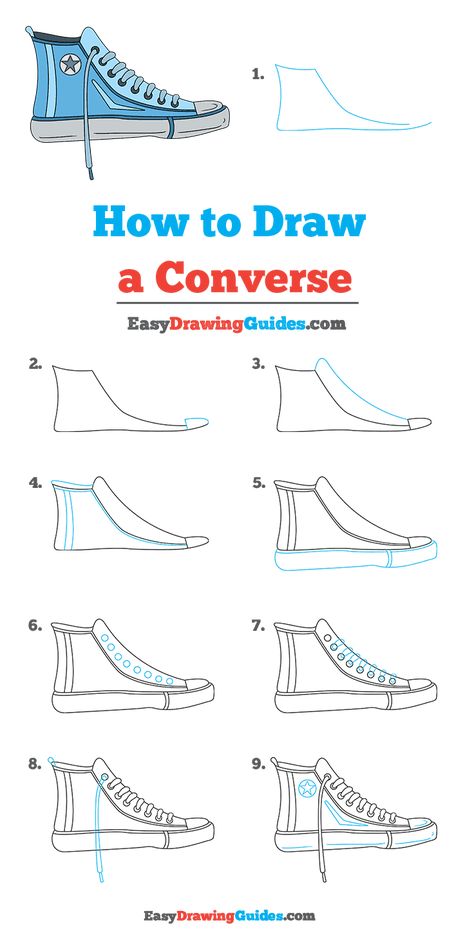 How to Draw Converse Shoes Drawing Converse, How To Draw A Converse, Step By Step Shoe Drawing, Drawing Converse Shoes, How To Draw Converse Shoes, How To Draw Tennis Shoes, How To Draw Sneakers Step By Step, Converse Inspo Drawing, How To Draw Shoes Sneakers