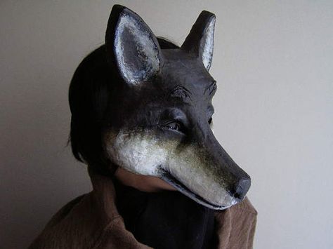 Masquerade mask Wolf mask Paper mache mask Wolf por EpicFantasy Mask Paper Mache, Mask Wolf, Mask Paper, Paper Mache Mask, Wolf Costume, Wolf Mask, Carnival Mask, Animal Mask, Carnival Masks