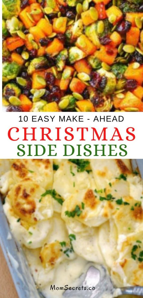 If you don´t know what side dishes to choose for your Christmas dinner I have good news for you: here you have 10 make-ahead Christmas Side Dishes. #christmasdinner #christmas #christmasrecipes Side Christmas Dishes, Christmas Party Sides Dishes, Christmas Eve Sides Dishes, Best Christmas Dinner Side Dishes, Christmas Vegetable Casserole, Easy Side Dishes For Christmas Party, Veggie Dish For Christmas, Veggie For Christmas Dinner, Xmas Sides Dishes