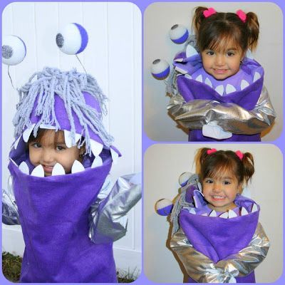 Boo in monster suit - monsters inc. DIY halloween costume Boo Halloween Costume, Monster University Party, Kid Costumes, Boo Costume, Monsters Inc Boo, Monster Costume, Fröhliches Halloween, Monsters University, Family Costumes