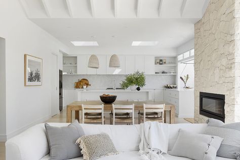 The Beach House — HAVENIST Modern Coastal Interior Design, Coastal Interiors Design, Timber Deck, Timber Cladding, Hamptons House, Coastal Interiors, Dining Living Room, Coastal Design, Modern Coastal