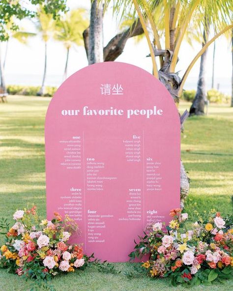 Hawaii Wedding Florist on Instagram: "WEDDING SIGNAGE / color coordinate your wedding welcome seating chart or other signage with your wedding color palette! And remember to ask your florist or planner to repurpose florals from the ceremony area over to the signage area to add more punch! Loving this beautiful sign from @cestcalligraphy ! She is available locally on Oahu to design some beautiful & creative signage for your wedding. In this design , we repurposed ceremony aisle florals over to ac Ceremony Aisle Florals, Aisle Florals, Wedding Seating Chart Display, Creative Signage, Wedding Ambiance, Ceremony Aisle, Seating Plan Wedding, Sunset Wedding, Instagram Wedding