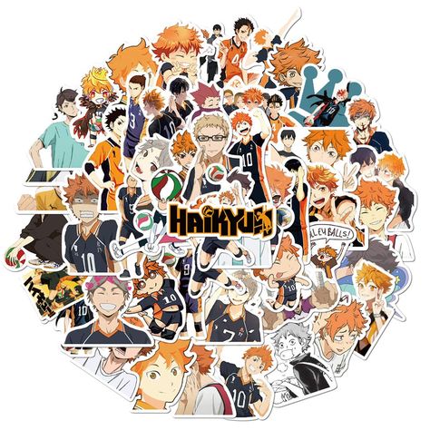 Anime Sticker Pack Printable, Haikyu Stickers, Sticker Pack Printable, Haikyuu Stickers, Cosplay Hinata, Diy Laptop, Anime Sticker, Anime Haikyuu, Volley Ball