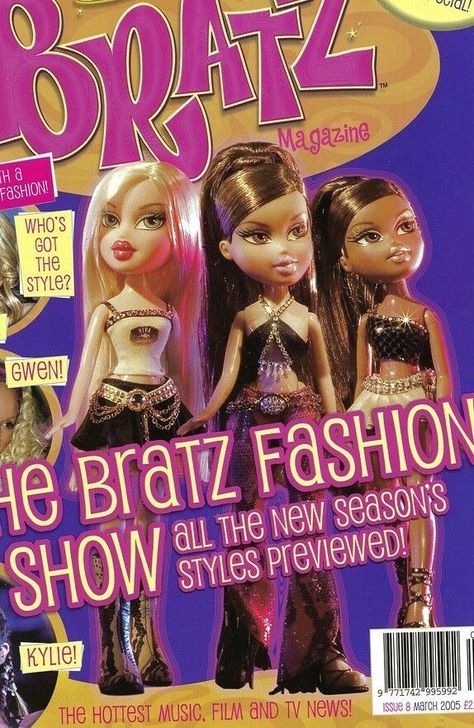 2000s Fashion Posters, Bratz Y2k Wallpaper, Bratz Magazine Cover, 200s Posters, Mcbling Poster, Bratz Poster, 2000 Posters, Bratz Magazine, 90s Posters