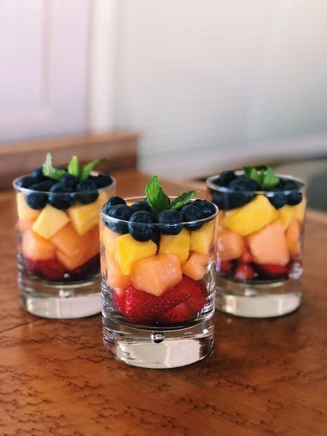 fresh fruits r always healthy. collected from @Alexandra Marks Fruit In Cups For Party, Fruit Cups For Party Bridal Showers, Fruit Cup Aesthetic, Individual Fruit Cups Ideas, Wedding Fruit Cups, Fancy Fruit Cups, Fruit Jars Ideas, Charcuterie Fruit Cups, Fruit Cup Ideas For Party