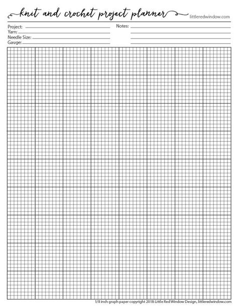 Free Printable Knitting Planner and Crochet Planner Project Graph Paper Pages, download, print and get organized! Knitting Graph Paper Free Printable, Knitting Charts Free, Knitting Graph Paper, Crochet Planner, C2c Crochet Pattern Free, Printable Graph Paper, Free Printable Crafts, Graph Crochet, Tapestry Crochet Patterns