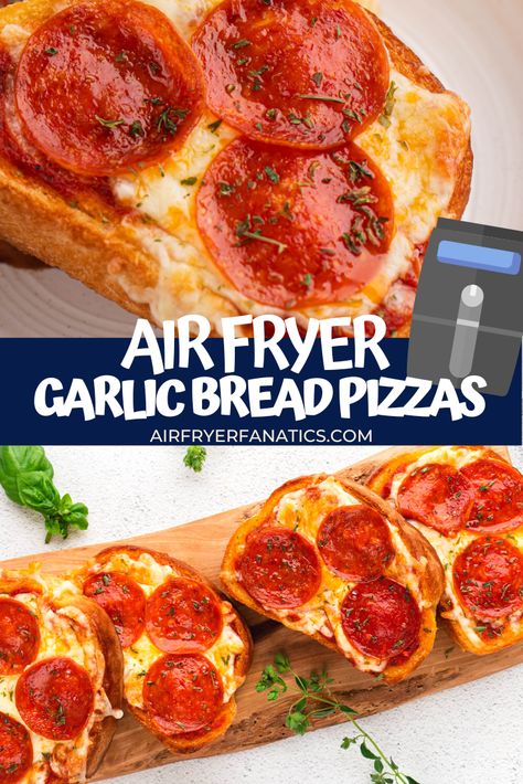 Air Fryer Garlic Bread Pizza, Garlic Bread Pizza Texas Toast Air Fryer, Air Fryer Lunch Recipes, Toast Air Fryer, Air Fryer Garlic Bread, Toast Garlic Bread, Texas Toast Garlic Bread, Snacks Sandwiches, Pizza Toast