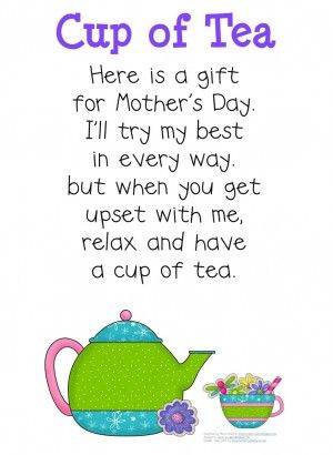 Tea Poem, Tea Poems, Poems And Quotes, Mothers Day Poems, Mother Poems, Mothers Day Crafts For Kids, Quotes By Authors, Mothers Day Crafts, New Mothers