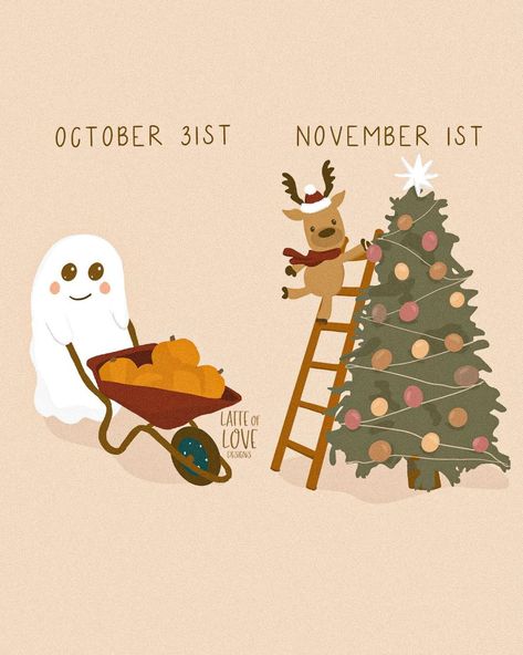 The countdown to Christmas begins🎄👻🎃 When do you start decorating for Christmas? November 1st? Or do you wait until after Thanksgiving? I’… | Instagram November First, Christmas Meme, Birthday Party Locations, Funny Banner, Christmas Memes Funny, November Christmas, 1st November, Halloween Mantle, Christmas Memes