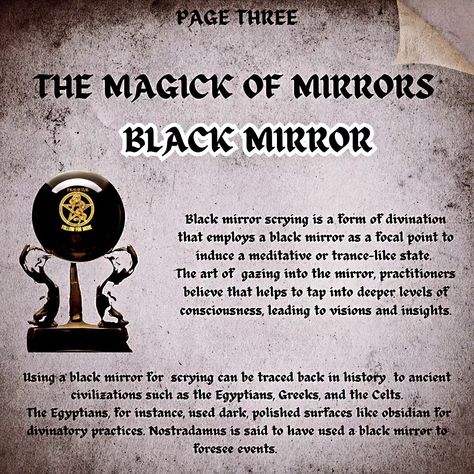 Mirrors: More Than Just Selfies ✨ Mirrors aren't just for checking your outfit (although, slay, queen!). Witches have used them for centuries to tap into powerful magick. Did you know you can use mirrors for: Divination: Scrying, a form of seeing the future or hidden knowledge, uses mirrors as a portal. Protection: Mirrors can deflect negativity and shield your energy. ️ Self-reflection: Mirrors go beyond the physical, helping you explore your inner self and unlock your true potential. ... Mirror Magick, Mirror Therapy, Mirror Scrying, Seeing The Future, Mirror Magic, Hidden Knowledge, Paganism Spells, Scrying Mirror, Witch Spirituality