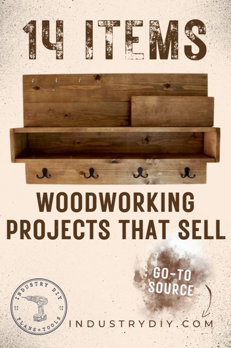 14 Woodworking Items that Sell | Industry DIY Restauration Hardware, Easy Small Wood Projects, Woodworking Items That Sell, Wood Projects For Beginners, Wood Projects That Sell, Woodworking Inspiration, Small Woodworking Projects, Diy Wooden Projects, Easy Wood Projects