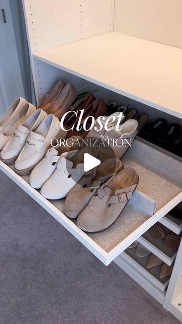 Anastasia Markova on Instagram: "I finally got to organize my @ikeausa Walk in Closet!
It’s was such a great decision to finally transform the spare room into my closet which was a little dream of mine for awhile!
If you’re thinking about it, IKEA has great website where you can build your version depending on your needs/amount of space you have! 
Happy to any questions in the comments! 🤍
.
.
walk in closet, closet organization, organize with me, closet cleanup, organization video, organizing hacks, organize my space, closet organizing, 2024 organization, organization finds
.
#organizewithme #organization #organizationideas #closetorganization #ikeawalkincloset #walkincloset #closetorganizer #organizationtips #organizationgoals" Ikea Closets Ideas Walk In, Studio Mcgee Walk In Closet, Shoes Organizer Ideas Closet, Organizing Shoes In Small Closet, Ikea Walk In Closet Ideas, Closet Ideas Walk In, Walk In Closet Organization Diy, Ikea Walk In Closet, Master Closet Design Layout