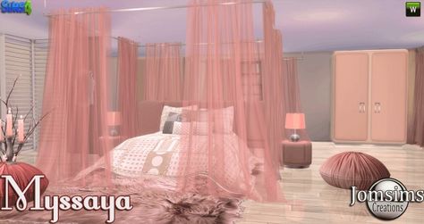 Jom Sims Creations: Myssaya bedroom • Sims 4 Downloads Sims 4 Beds, Lotes The Sims 4, Sims Furniture, Die Sims 4, Sims 4 Bedroom, Furniture Cc, Play Pretend, Sims 4 House Design, Sims 4 Furniture