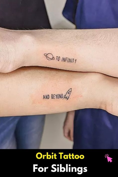 Cute Brother And Sister Tattoos, Orbit Tattoo, Brother And Sister Tattoo Ideas Unique, Sister Tattoos Unique, Tattoo For Siblings, Brother Sister Tattoo Meaningful, Sibling Tattoos Brother And Sister, Tattoos For Siblings, Brother And Sister Tattoo Ideas