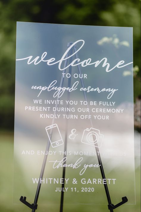 Unplugged Ceremony Sign Acrylic, Acrylic Unplugged Ceremony Sign, Unplugged Wedding Sign Acrylic, Welcome To Our Unplugged Ceremony, Mirror Signage, Unplugged Sign, Wedding Ceremony Sign, Wedding Entrance Sign, Unplugged Ceremony Sign