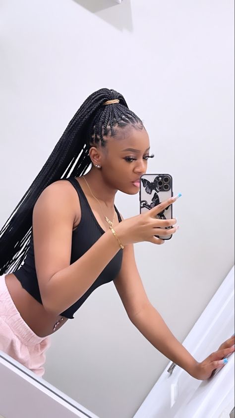 pretty Black girl small knotless Small Knotless Braids Hairstyles, Small Knotless, Dyed Curly Hair, Traditional Indian Dress, Knotless Braids, High Ponytails, Braided Ponytail, Easy Snacks, Indian Dresses