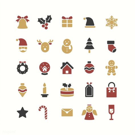 Christmas holiday symbols vector set | free image by rawpixel.com Bujo Christmas, Christmas Merch, Sewing Beginners, Christmas Symbols, Sewing Logo, Holiday Symbols, Xmas Sticker, December Christmas, Minimal Christmas