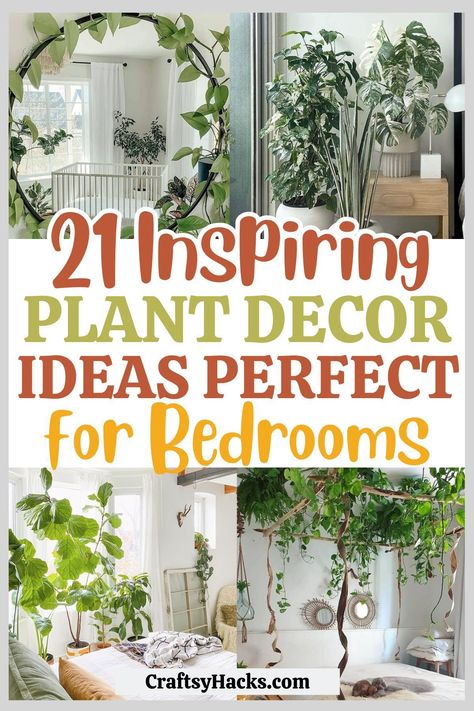 Turn your bedroom into a peaceful sanctuary with stylish plant decor and indoor garden ideas. Get inspired with our curated collection of bedroom decor ideas that integrate plants and nature seamlessly. Indoor Bedroom Plants Decor, Plant Mom Aesthetic Bedroom, Plants In Bedroom Ideas, How To Decorate Dresser, Plant In Bedroom, Peaceful Bedroom Decor, Garden Bedroom Ideas, Hanging Plants Indoor Bedroom, Plant Bedroom Aesthetic