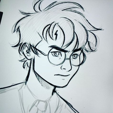 Olivia ✨ on Instagram: “Drawing isn’t coming easy to me lately so l post what I can get, enjoy a baby Harry sketch 🙈✨ #harrypotter #jkrowling #characterdesign #art…” Harry Potter Drawings Easy, Harry Potter Portraits, Harry Potter Sketch, L Post, Harry Potter Art Drawings, Harry Potter Painting, Instagram Drawing, Desenhos Harry Potter, Harry Potter Artwork