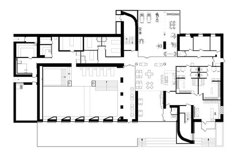 Image 14 of 21 from gallery of SPA in Relax Park Verholy / YOD studio. Floor Plan Hotel Spa Design Plan, Gym And Spa Plan Architecture, Health Club Design Plan, Spa And Wellness Center Floor Plan, Wellness Centre Plan, Spa Layout Plan, Spa Center Plan, Hotel Spa Plan, Spa Floor Plan Layout