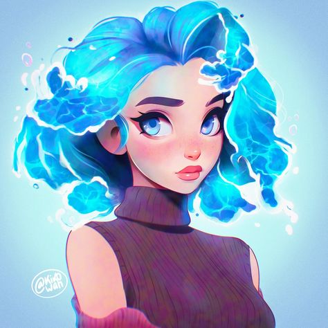 Instagram Water Hair, Procreate Drawing, Hair Flow, Friendly Reminder, Original Character, How To Draw Hair, Flash Tattoo, Sea Foam, The Process