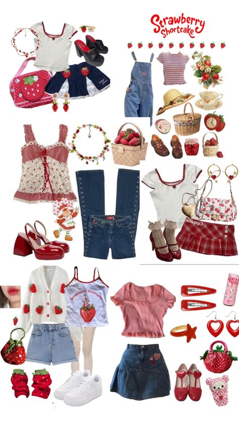 Strawberry Shortcake Halloween Costume, Strawberry Shortcake Outfits, Americana Outfits, Strawberry Shortcake Costume, Strawberry Outfit, Sweet 16 Outfits, Swaggy Outfits, Kawaii Clothes, Really Cute Outfits