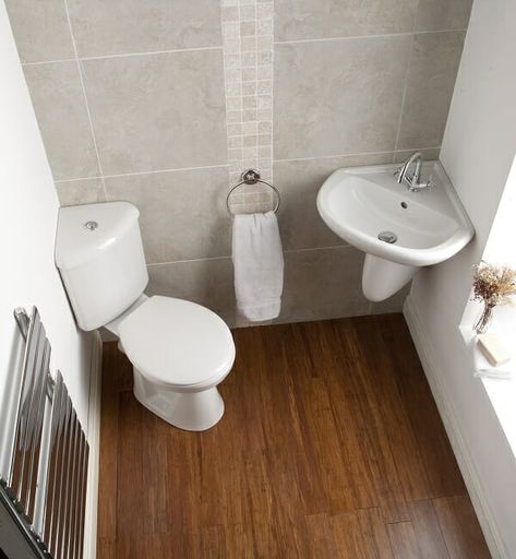 Half Bathroom Remodel, Ideas Baños, Corner Toilet, Small Bathroom Sinks, Toilet Sink, Best Bathroom Designs, Downstairs Toilet, Corner Sink, Small Toilet