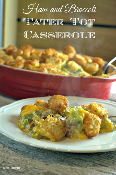 Ham Casseroles, Smithfield Ham, Broccoli Tater Tots, Ham And Broccoli, Ham Broccoli, Ham Casserole Recipes, Ham Pasta, Tater Tot Casserole Recipes, Leftover Recipes